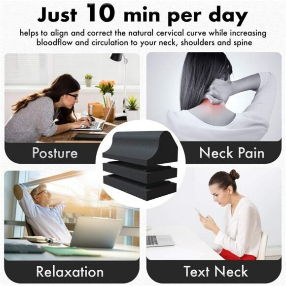 Cervical Traction Orthotic Chiropractic Neck Alignment Device (Black) - Picture 9 of 14